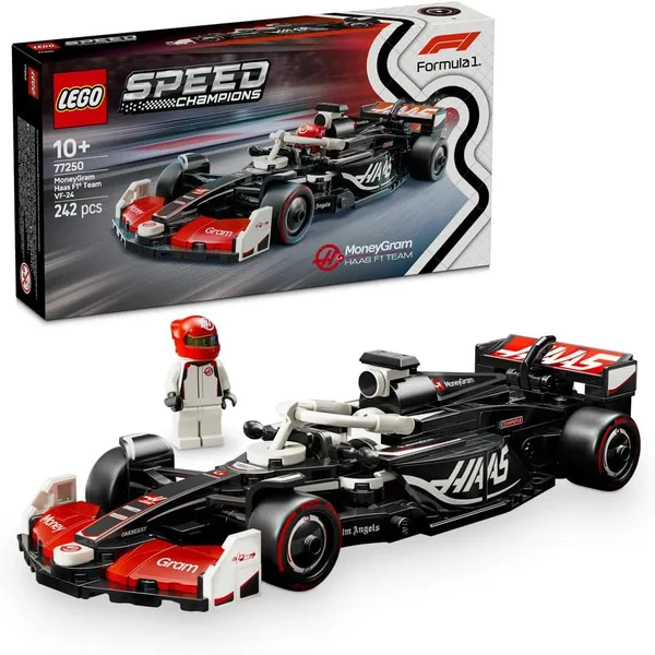 LEGO Speed Champions Bolid F1® MoneyGram Haas Team VF-24 77250 | Bolid F1, zestaw klocków, prezent dla fana motoryzacji 10+, z minifigurką, 242 elementy