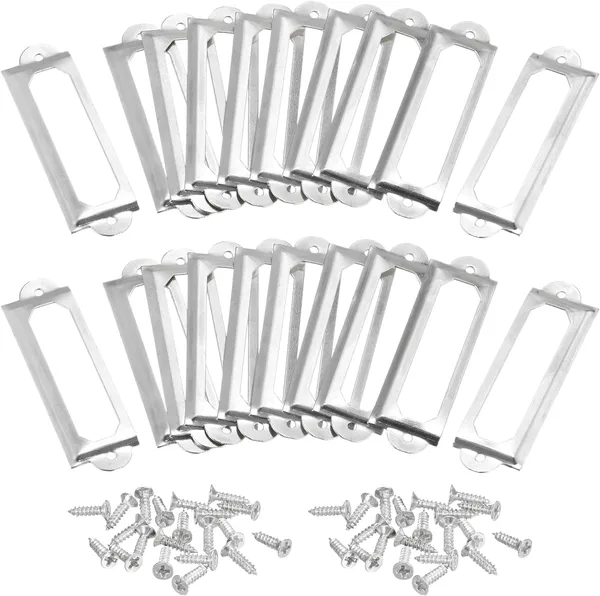 QUARKZMAN 20 Stück Metall-Etikettenhalter 60x17mm Silberton