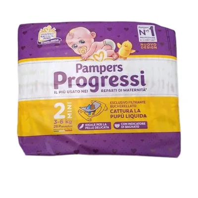 Pampers Progressi Mini, Größe 2 (3-6 kg), 112 Windeln für Neugeborene
