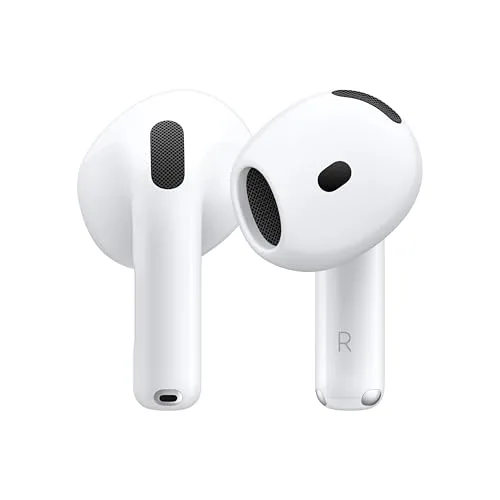Apple AirPods 4, Bezprzewodowe słuchawki douszne Apple AirPods 4, słuchawki Bluetooth, Spersonalizowany dźwięk przestrzenny, odporność na pot i wodę, etui ładujące USB‑C