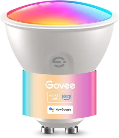 Govee Bombilla Inteligente GU10, Bombilla LED GU10 WiFi RGBWW Compatible con Matter, Alexa, Google Home y Smart Things, Lampara LED 400LM 16 Millones de Colores Sincronización de Música, Paquete de 1