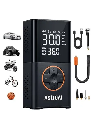 AstroAI Kabellose Elektrische Luftpumpe, Tragbare Akku Fahrradpumpe