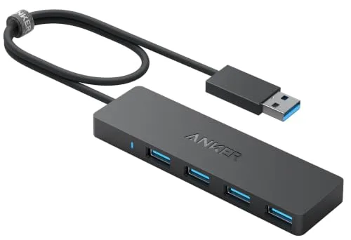Anker 4-portowy hub USB 3.0, płaski hub USB z kablem przedłużającym 60 cm