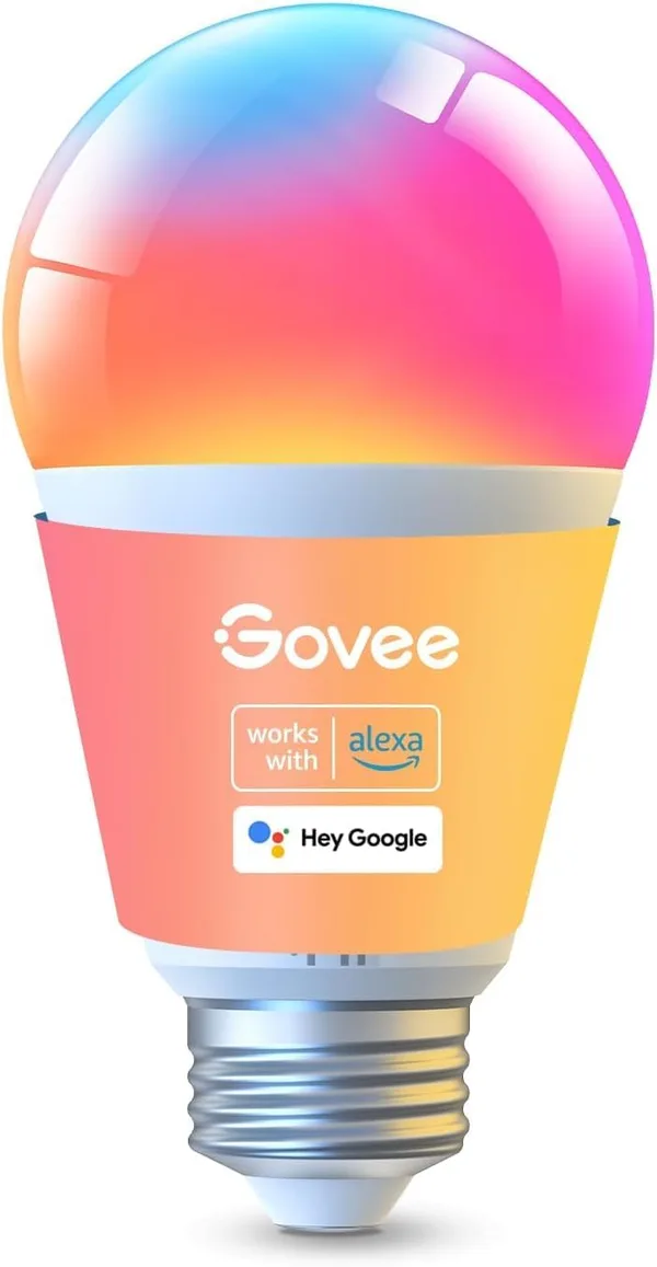 Govee Lampadina Smart E27, 1000 lm, Alexa, RGBWW, Dimmerabile, Wi-Fi e Bluetooth, Smart Bulb 75 W, 54 Scene, 16 Milioni di Colori Fai da te, 1 Pezzi