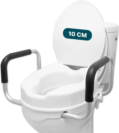 PEPE Mobility Elevador WC Adulto con Reposabrazos y Tapa, 10 cm, Ortopédico