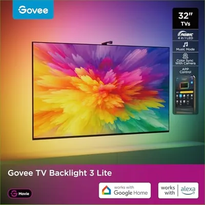 Govee RGBWIC TV Hintergrundbeleuchtung 3 Lite, 1.8M für 32 Zoll TVs