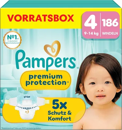 Pampers Premium Protection Couches Taille 4 x186 Family Pack